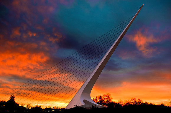 sundial at sunset